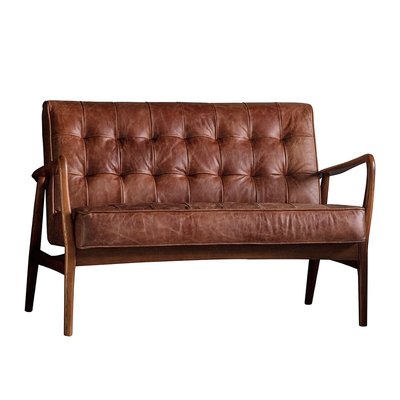 Bloomfield 2 Seater Leather Sofa with Solid Oak Frame SO'HOME
