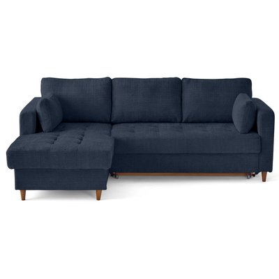 Canapé d'Angle Convertible en Velours texturé 4 places - ANNA LISA DESIGN