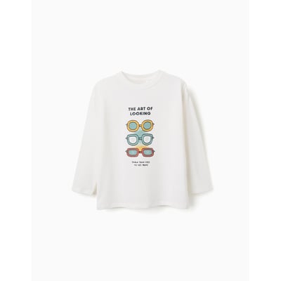 T-shirt en coton à manches longues avec imprimé Art of Looking ZIPPY
