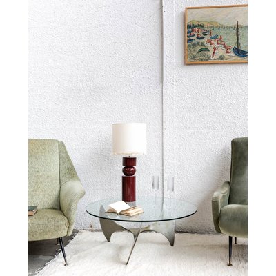 Table basse en métal et verre Donna N°68 - Bon état DEBONGOUT
