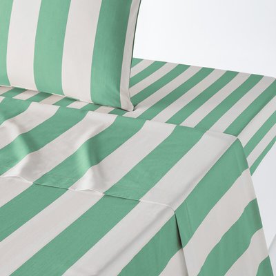 Drap plat en coton, Hendaye vert LA REDOUTE INTERIEURS