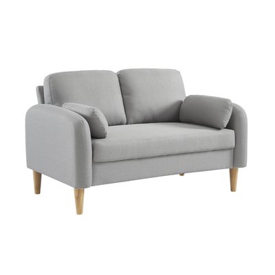 Canapé scandinave 2 places tissu pieds bois d'hévéa BELLANO SWEEEK