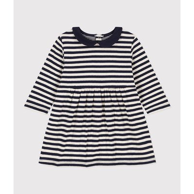 Robe manches longues en tubique rayé PETIT BATEAU