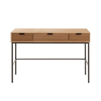 Console en bois naturel et métal noir avec 3 tiroirs - ESTER HELLIN, DEPUIS 1862
