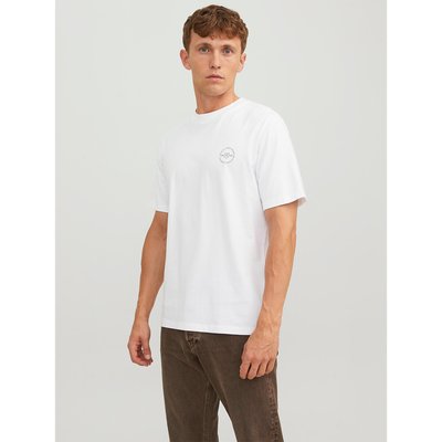 Logo Print Cotton T-Shirt in Regular Fit with Crew Neck JACK & JONES