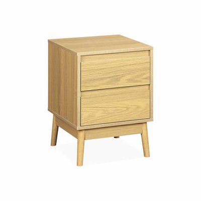 Table de chevet effet bois 2 tiroirs DUNE SWEEEK