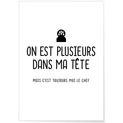 Affiche Plusieurs dans ma tête L'AFFICHERIE