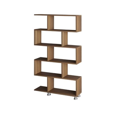 Etagère 5 tablettes déco noyer H156 cm - Nilüfer CALICOSY