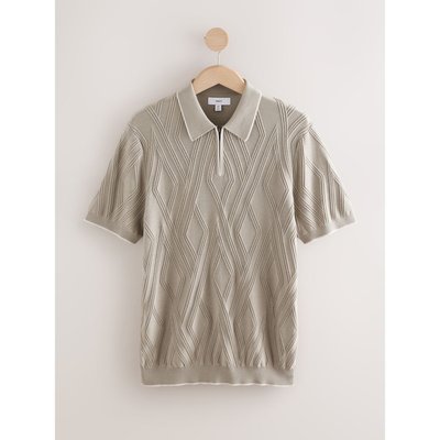 Polo slim en maille à col zippé NEXT
