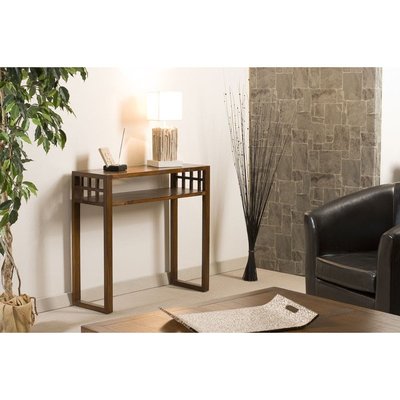 Console en bois style exotique 1 niche 80cm LOLA PIER IMPORT