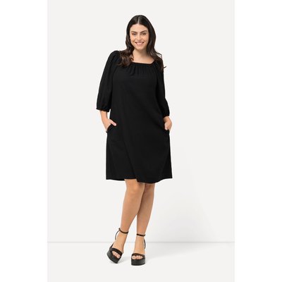 Robe midi en lin mélangé. Manches courtes ULLA POPKEN