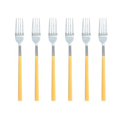 Lot de 6 fourchettes en acier inoxydable, COLORAMA NOVASTYL