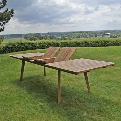 Table extensible rectangulaire teck  massif Flora 194/294 x 110 cm TECK ATTITUDE