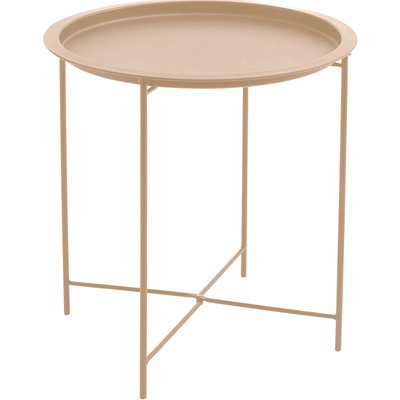 Table d'appoint ronde en métal beige 47x47x51cm WADIGA