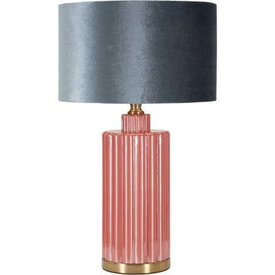 Lampe à poser verre et fer abat-jour velours RECOLLECTION