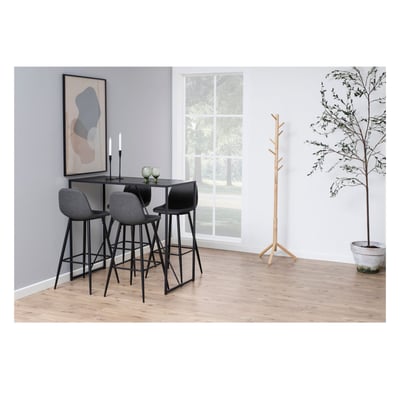 Tabourets de bar en tissu piétement métal noir (lot de 2) - WILLY HELLIN, DEPUIS 1862