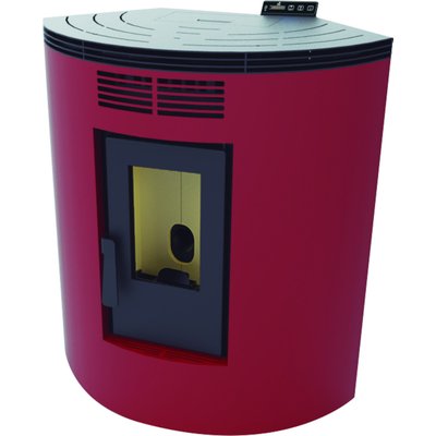 FM Poêle à granulés d'angle BP-100R 9,5kW Rouge FM BIOMASA