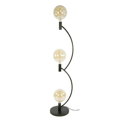Lampadaire salon en métal courbe finition bronze 3 lampes RALF PIER IMPORT