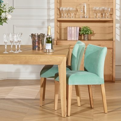 Lot de 2 chaises en chêne et velours MELANIA ROBIN DES BOIS