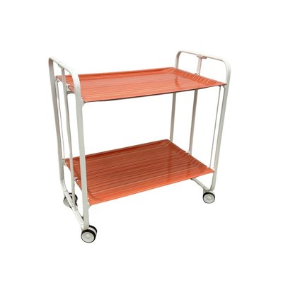 Table roulante pliante  BAUHAUS châssis blanc, 2 plateaux DON HIERRO