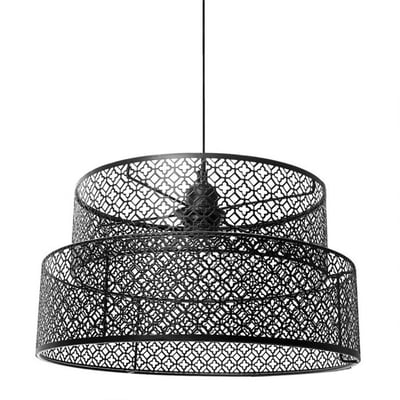 Suspension Métal Ajouré Gigogne Aurore Noir DECORATIE