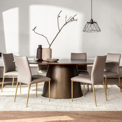 Table ronde bois massif contemporain 152 cm PALERME PIER IMPORT