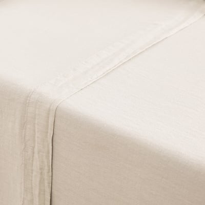 Drap plat uni en lin lavé, Linot LA REDOUTE INTERIEURS