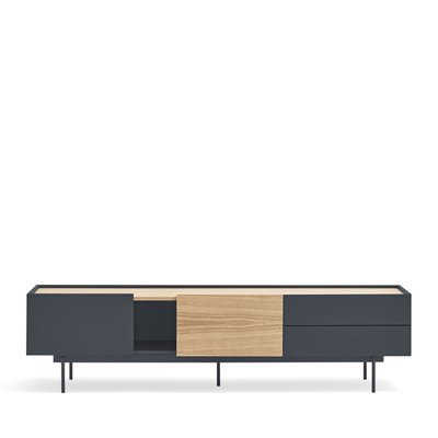 Meuble TV 2 portes, 2 tiroirs en bois L180cm - OTTO TEULAT