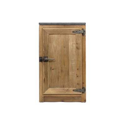 Meuble bas de cuisine en bois recyclé et pierre bleue CHAMPÊTRE MADE IN MEUBLES 