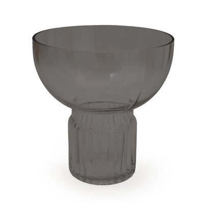 20cm Grey Glass Footed Vase SO'HOME