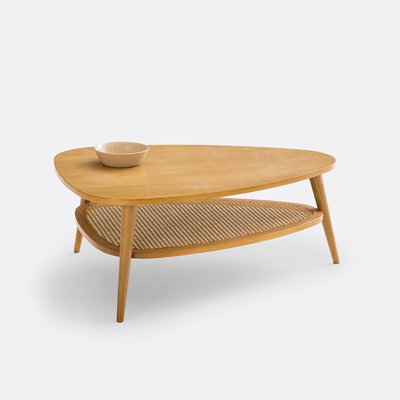 Mesa de centro vintage, em carvalho e palhinha, Quilda LA REDOUTE INTERIEURS
