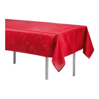 Nappe en polyester Schantung applique scintille rouge 140 x 300 cm DOUCEUR D'INTÉRIEUR