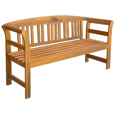 Banc de jardin en acacia sculpté HOME MAISON