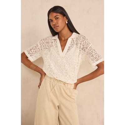 T-shirt en dentelle à manches courtes LOU Maison 123