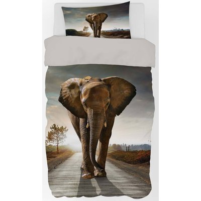 Parure de Lit Coton Réversible Eléphant HOME
