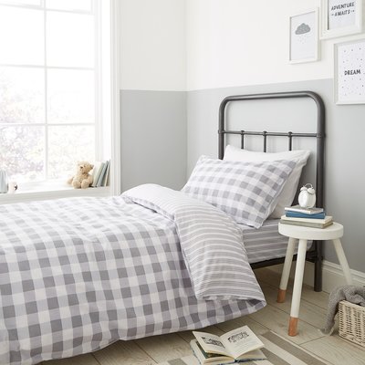 Check And Stripe 100% Cotton Duvet & Pillowcase Set BIANCA FINE LINENS