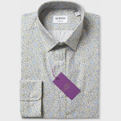 Chemise Confort fit Liberty Fabric imprimé   jaune ACROSS