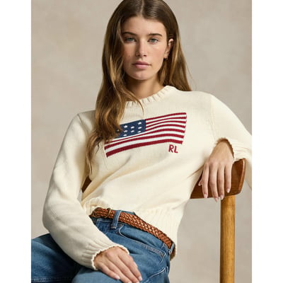 Jersey de cuello redondo con motivo de bandera americana POLO RALPH LAUREN