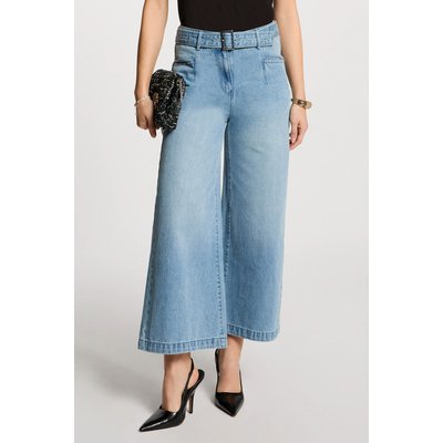 Jeans large 7/8ème ceinturé MORGAN