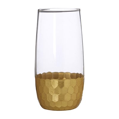 Set of 4 Gold Honeycomb Hiball Glasses SO'HOME