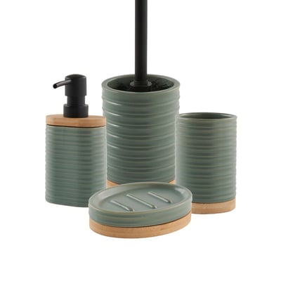 Set salle de bain strié 4 pièces céramique LILY GUY LEVASSEUR