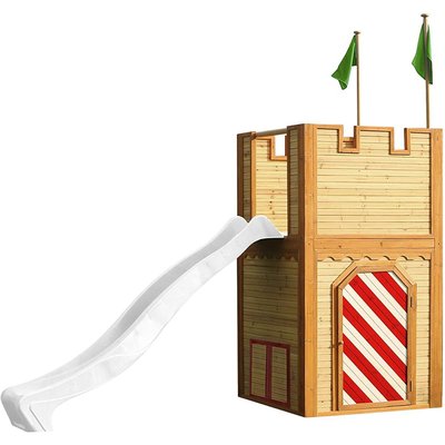 Axi ARTHUR Aire de jeux en cèdre vernis naturel, toboggan Blanc AXI HOUSE