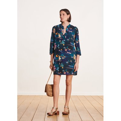 Robe courte manches 7/8ème à imprimé LA FEE MARABOUTEE