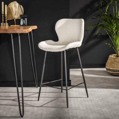 Tabouret de bar blanc en bouclette (lot de 2) MELBOURNE PIER IMPORT