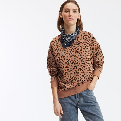 Weites Sweatshirt mit Rundhalsausschnitt und Leopardenmuster LA REDOUTE COLLECTIONS
