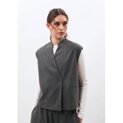 Veste sans manches en flanelle rayée HUMILITY