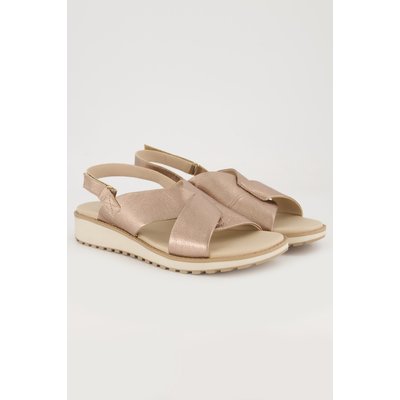 Sandales en cuir, bride à scratch, largeur G CAPRICE