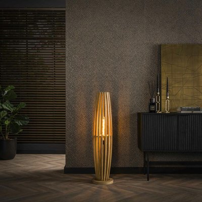 Lampadaire en bois de manguier ajouré 2 lampes LUCKNOW PIER IMPORT