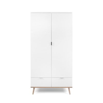 Armoire 2 Portes 2 Tiroirs avec Penderie H180 cm - COPENHAGUE CALICOSY