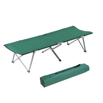 Lit de camp lit d'appoint pliable Oxford métal vert OUTSUNNY